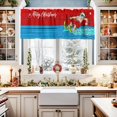thumbnail image 2 of Senta Claus Surfing Christmas Kitchen Curtain Valance, Window Curtain Valance Rod Pocket, 1 Panel Valances Window Treatment for Living Room Bedroom Bathroom Cafe Xmas Decor (54x18 Merry Chrismas Red), 2 of 6