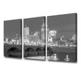 thumbnail image 2 of TISHIRON 3PCS Framed Canvas Wall Art Set,36"x24" Black and White Indianapolis Coastline Canvas Art Decor, 2 of 7