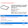 thumbnail image 2 of Intake Plenum Gasket Set - Compatible with 1999 - 2007 Chevy Silverado 1500 4.3L V6 2000 2001 2002 2003 2004 2005 2006, 2 of 2