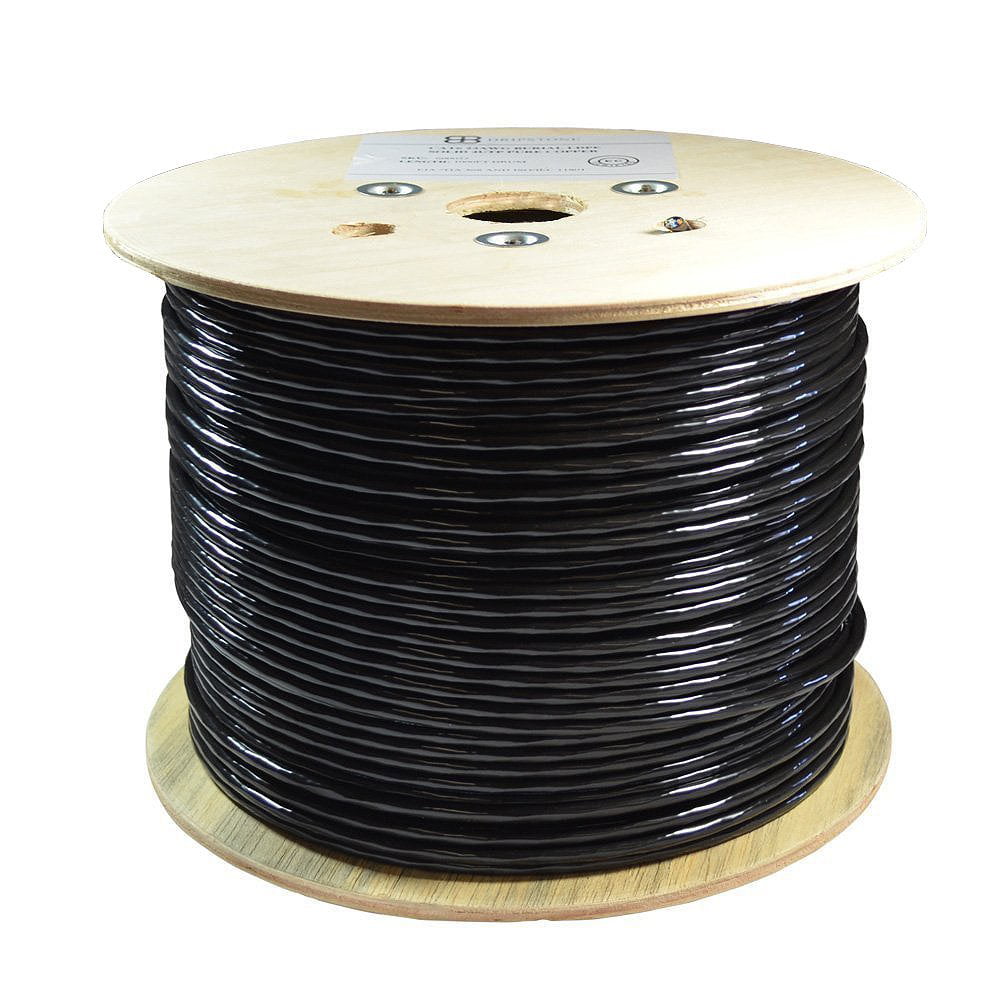 CABLE-V007 VIVO Black 1,000 ft Cat6 Ethernet Cable 23 AWG/Wire 1,000ft Cat-6 Waterproof Outdoor/Direct Burial/Underground