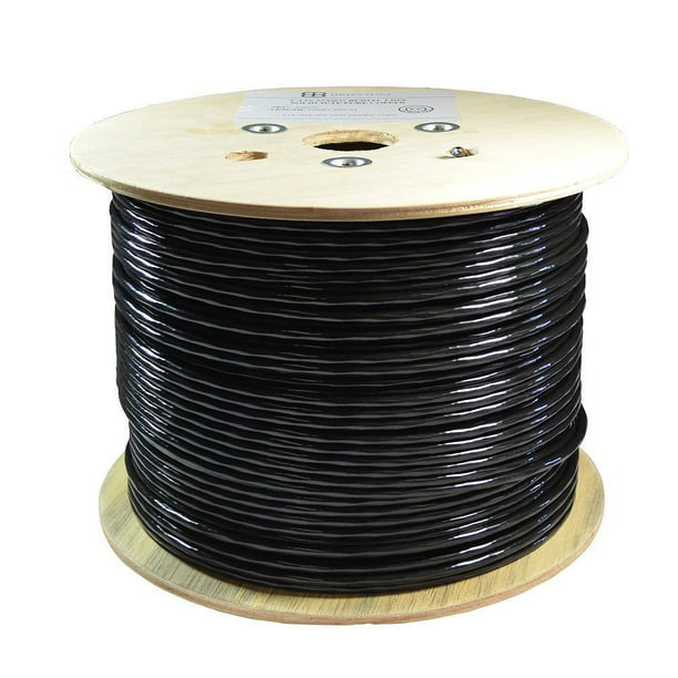 Dripstone Bare Copper 500ft CAT6 Outdoor/Direct Burial Solid Ethernet Cable  23AWG CMX Waterproof Wire HDPE insulated Polyethylene (PE) Pass Fluke Test  