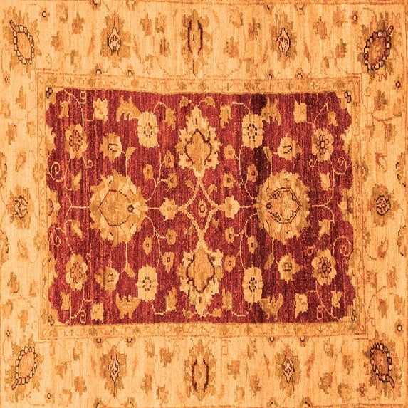Ahgly Company Indoor Square Oriental Orange Traditional Area Rugs, 6' Square