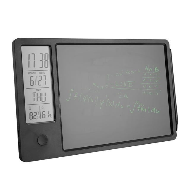LCD Writing Tablet for Adults, 10 Inch Erasable Electronic Doodle Board with Foldable Stand, Digital Clock Calendar, Electronic Drawing Pads for Office Home