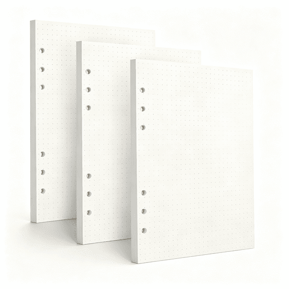Dvjoy A5 6 Hole Dotted Loose Leaf Refill Filler Paper, 3Pack | 100GSM Thick Paper, 135 Sheets 270 Pages Binder Inserts, for Journal Planning, Handwriting Notes, Draft Design
