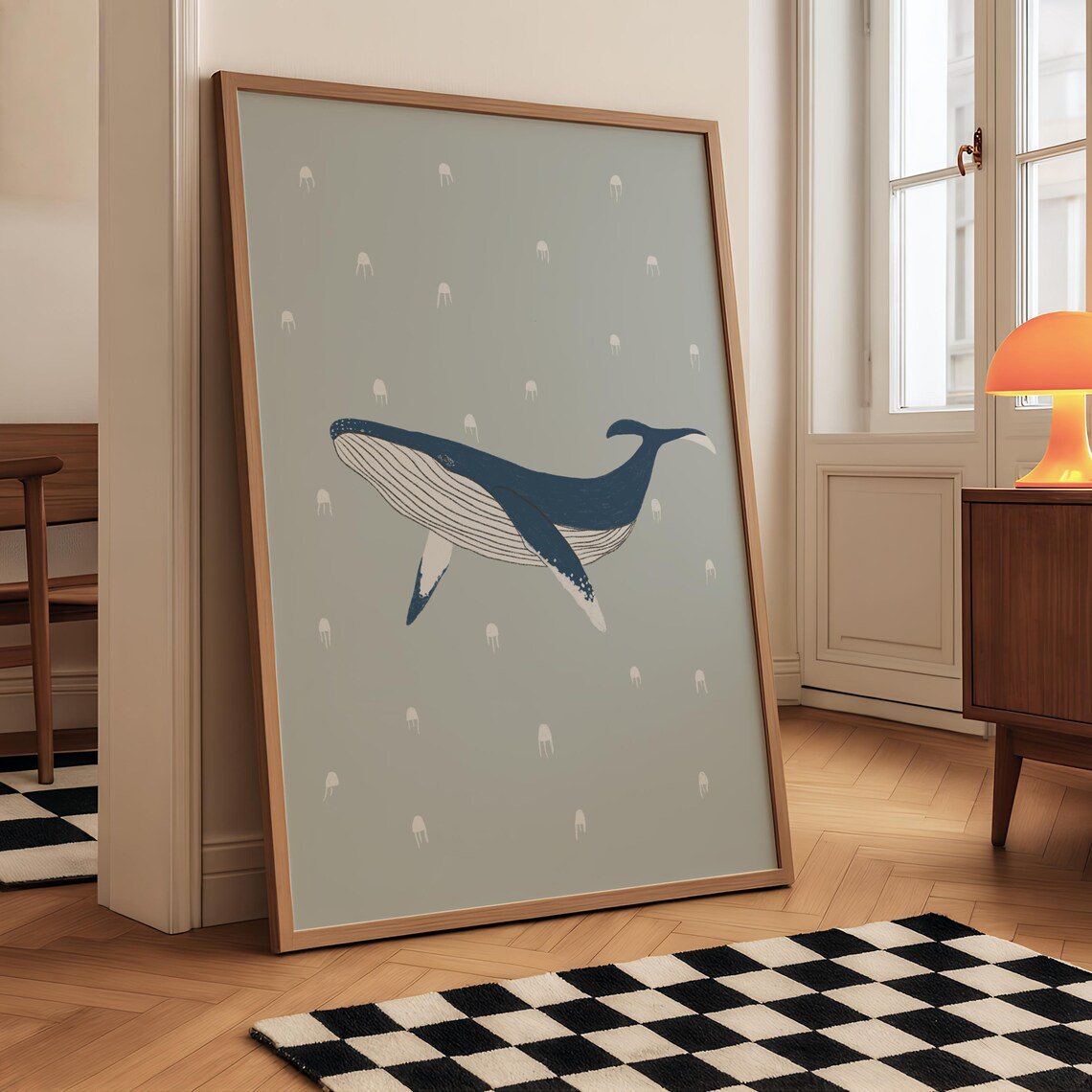 Blue Whale Nursery Wall Art Print