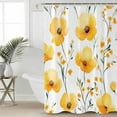 thumbnail image 2 of 60x72 Inch Shower Curtains for Bathroom Yellow Flowers Fabric Bath Curtain Decor Spring Watercolor Botanical Floral Herbs Waterproof Restroom Curtains Shower Set Accessories with 12 Hooks 60 Inch, 2 of 6