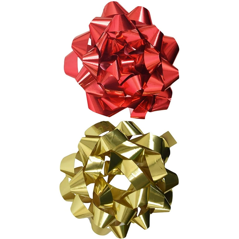 6 Inch Gift Bows For Wrapping – 6 Color Reusable Pull Bows With Stickers For Birthdays & Holidays