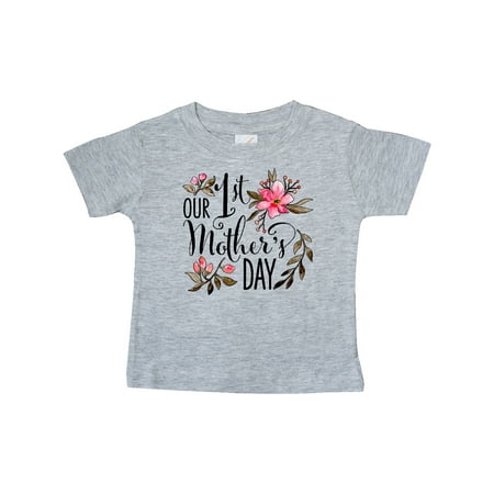 

Inktastic Our First Mother s Day- pink flowers Gift Baby Boy or Baby Girl T-Shirt