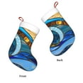 thumbnail image 3 of Salouo Stained Glass Ocean Wave Print Christmas Stockings,Large Xmas Stocking Set of 1 Holiday and Farmhouse Stocking for Christmas Holiday Party Decoration(17.7*11 Inch), 3 of 7