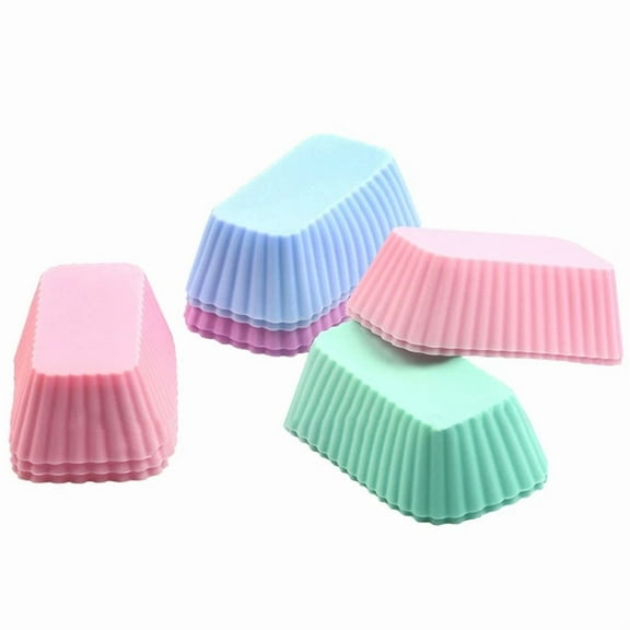 5Pcs Silicone Cake Molds Rectangular Muffin Cup Cake Baking Mould Kitchen Pas-Wa