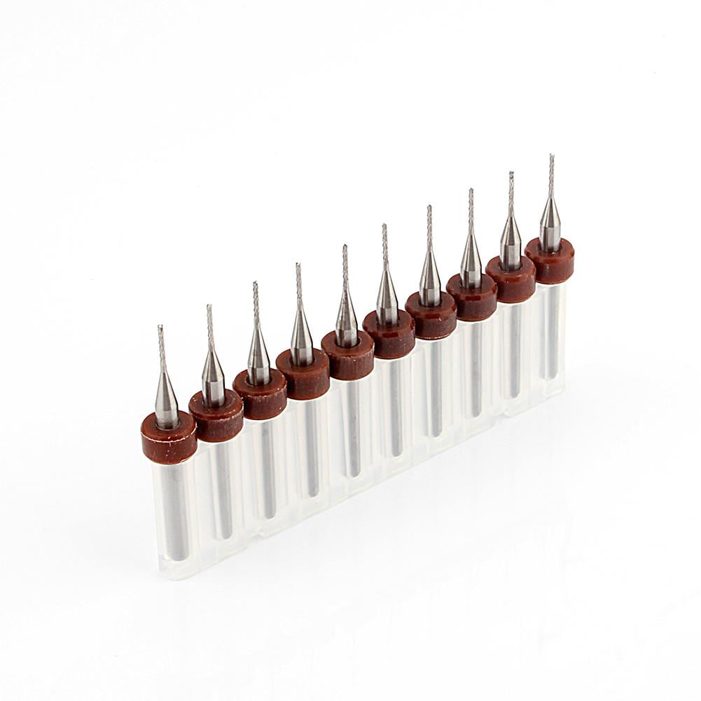 10xCarbide End Mill Engraving Bits for Milling Jewelry CNC/PCB 0.25--3.2mm Pick 