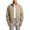Khaki, variant on Men Stand Collar Jacket Full Zip Bomber Coat Long Sleeve Loose Fall Winter Casual Outerwear