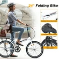 thumbnail image 3 of Meghna 24 inch Folding Bike Single Speed V Brake City Commuter Bicycle with Mudguard for Men Women Daily Commuting White, 3 of 8