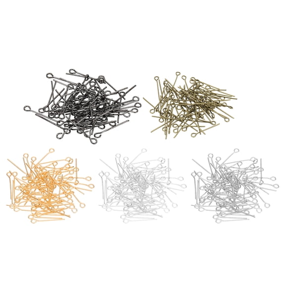 Uxcell 20mm Open Eye Pins, 500Pcs 21 Gauge Metal Head Pins Needles, Multicolored