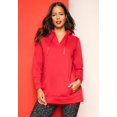 thumbnail image 2 of Roaman's Women's Plus Size Comfort+ Fleece V Neck Hooded Sweatshirt, 2 of 6