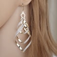 thumbnail image 2 of Yesbay Female Sequins Spiral Pendant Hook Earrings Long Wave Dangle Wedding Jewelry-E336, 2 of 8