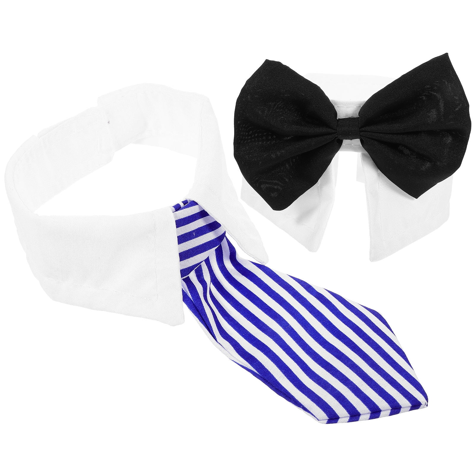 COMPUKAS 1Set Durable Blue Adjustable Pet Collar with Bow Tie Design for Festivals Weddings and Walks