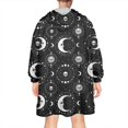 thumbnail image 2 of Wearable Oversized Blanket,Black Moon Skull Pattern Wearable Blanket Hoodie for Adults,Cozy Hooded Blankets with Super Pockets,Super Warm Fuzzy Pullover for Women & Men, 2 of 6
