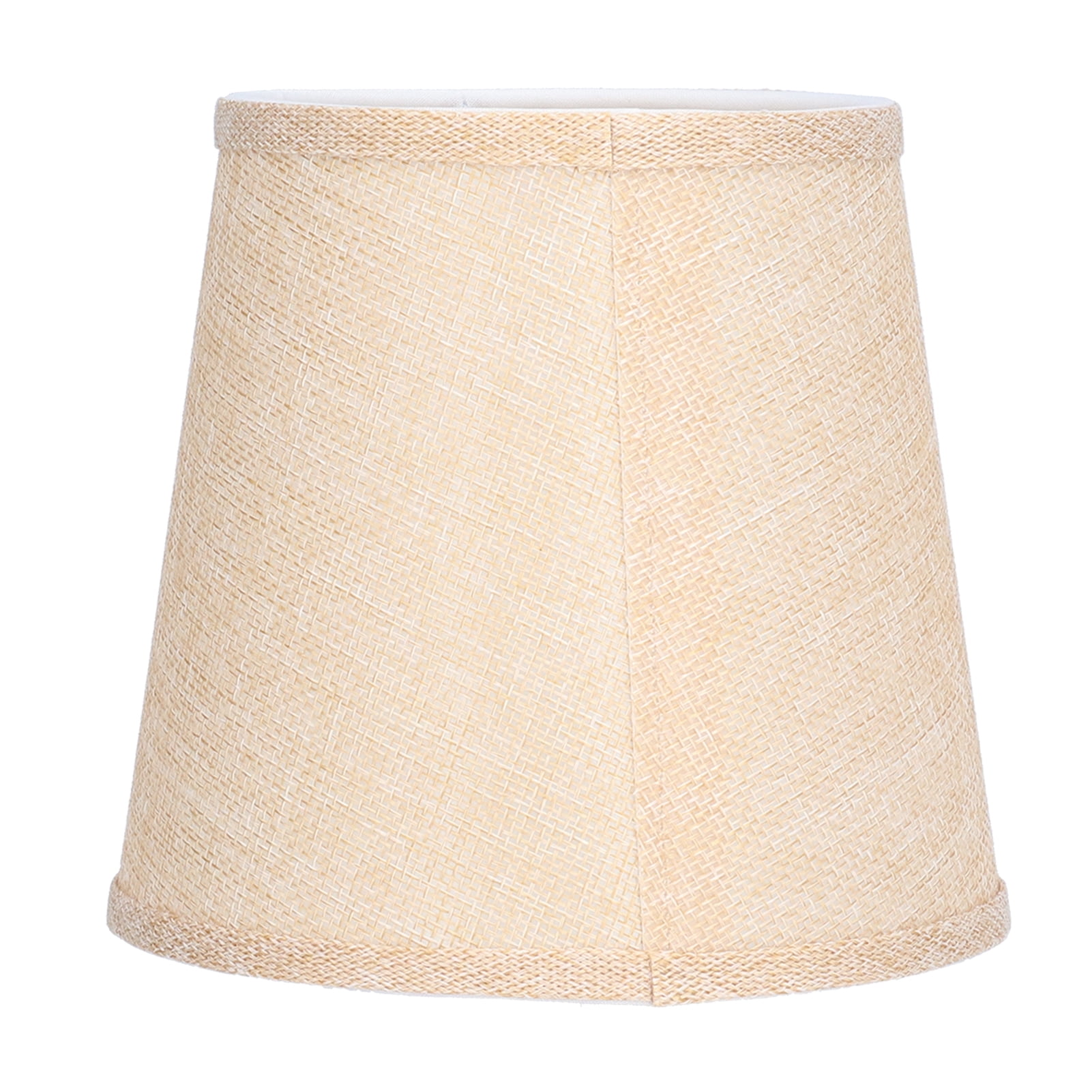 NFTIGB 6 Pieces Fabric Lamp Shades Household Modern E14 Clip On Lampshade Replacement Cover for Chandeliers Wall Table Floor Lamps, Apricot, 5.5 inches / 14 cm Height