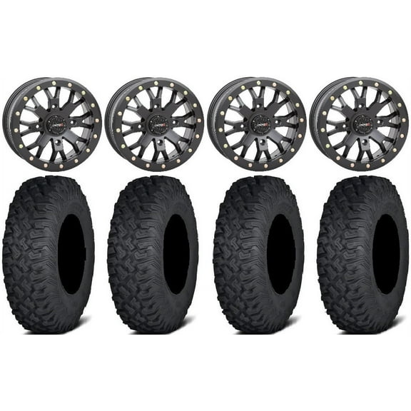 System 3 SB-4 Black (6 1/4 3) 15" Wheels 35" Coyote Tires Can-Am Defender