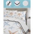 thumbnail image 4 of Orange Blue Starfish Full Size Down Alternative Comforter, Lightweight Comforter Quilt Bedding Set with Pillow Shams Summer Beach Coastal Ocean All Seasons Bed Comforter Duvet Insert 78"x90", 4 of 7