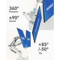 thumbnail image 3 of Support Double pour Moniteur pour to es Ressort Pneumatique Support Double pour Moniteur Entièrement Flexible Réglable avec Inclinaison Pivotement Rotation VESA / Lb par Bras, 3 of 7