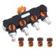 thumbnail image 1 of Divisor de manguera de jardín de 4 vías, adaptador de colector de manguera de agua, kit de conector de 3/4 de pulgada para riego por goteo de riego po Macarena Conector de múltiple de manguera, 1 of 7