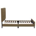 thumbnail image 2 of CorLiving Ellery Adult Twin Fabric Upholstered Platform Bed with Tufted Headboard and Slats, Clay Brown, 2 of 9
