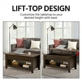 Alden Design 41" Lift Top Coffee Table with 2 Storage Compartments
