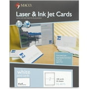 Maco, MACML8575, 2-Up Laser/Inkjet Post Cards, 100 / Box, White