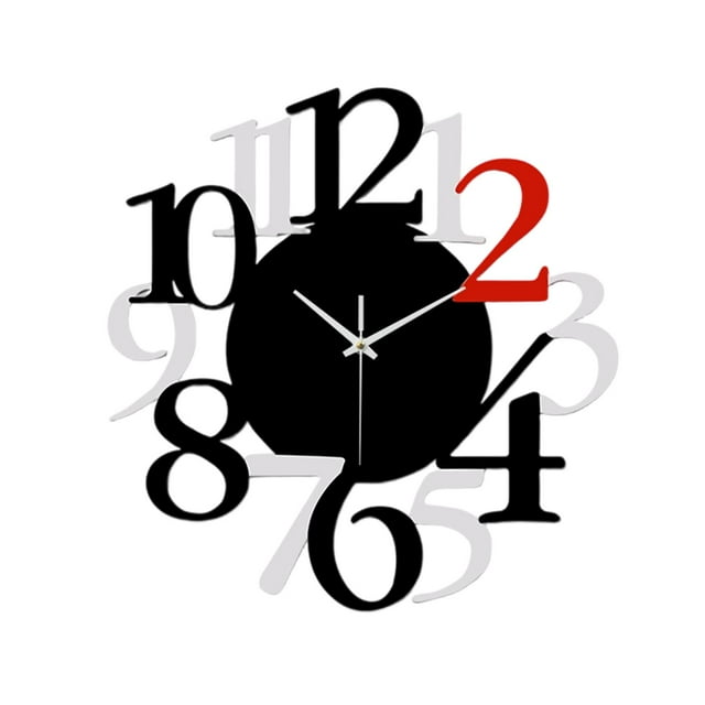 Reloj de pared, regalo de fácil lectura, moderno acrílico sin tictac, decoración de arte de pared, reloj colgante 30 cm