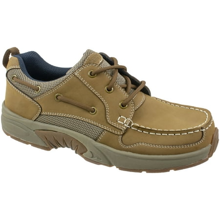 Rugged Shark Men's AXIS Boat Shoe, Premium Leather, Comfort Footbed, Tan, Men's Sizes 9 to 13 Regular and (Best Looking Boat Shoes)