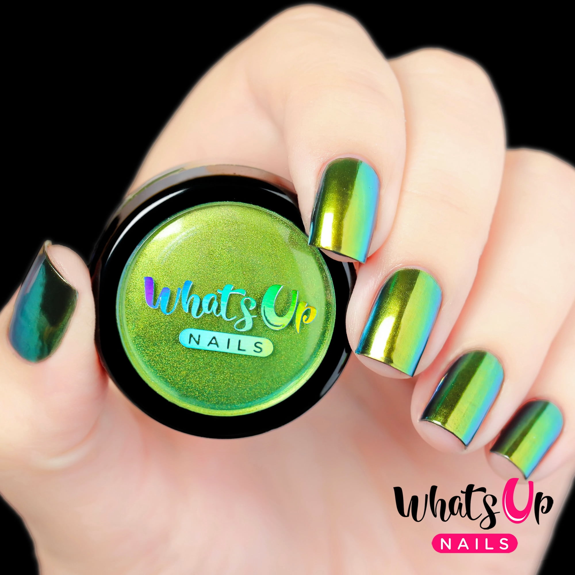 Whats Up Nails - Absinthe Powder Magic Color Shifting Pigment with Multi Chrome Mirror Effect