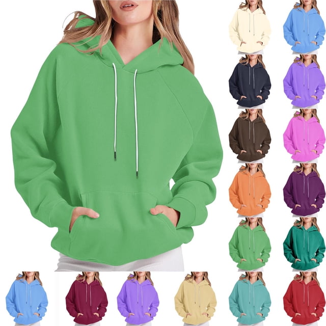 Blusas para mujer,Sudadera con capucha degradada, blusa de manga larga con cordón, cuello redondo, tejido suave y transpirable, corte holgado para usar en casa, sopatenor