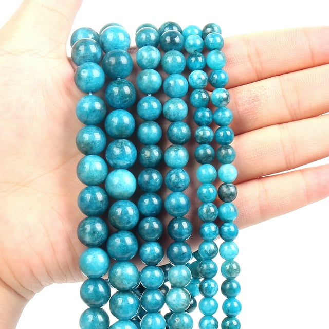 Granjero Gordo Accesorios de joyería semiacabados de piedra natural azul de 10 mm, cuentas de piedra natural, pulseras, collares y accesorios de joyería