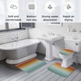 thumbnail image 6 of Bohemian Gradient Green Bathroom Rugs Set Modern Minimalist Orange Yellow Ocean Beach Non Slip Absorbent Soft Bath Mats 3 Piece Set with Bathroom Rug, U-Shaped Floor Mat, Toilet Seat Cover Large Size, 6 of 9