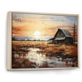 thumbnail image 2 of Designart "Dusk Scenery at the Barn I" Farmhouse Floater Framed Canvas Wall Art, 2 of 7