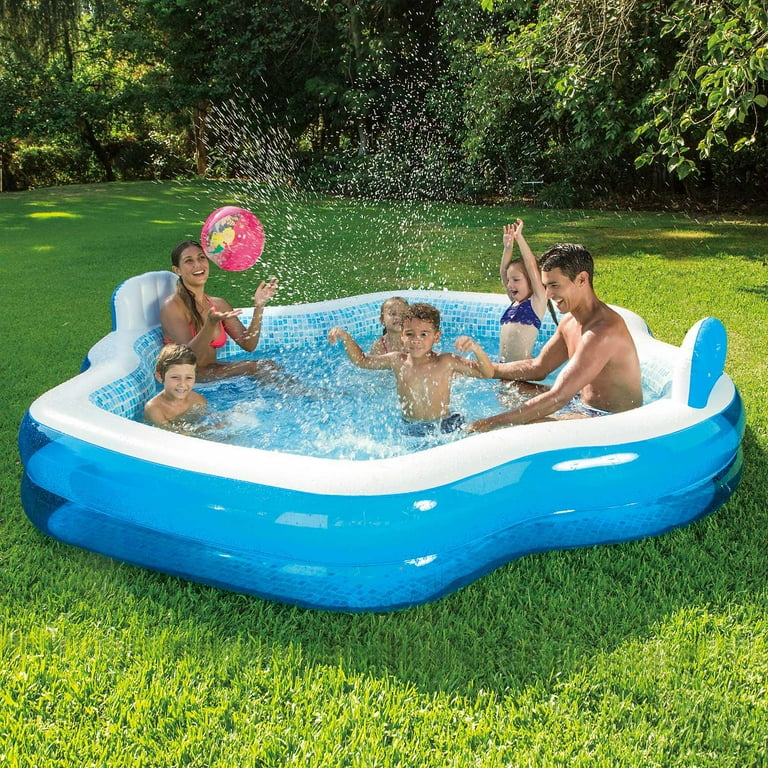 Summer waves inflatable family pool with mosaic interior print deals