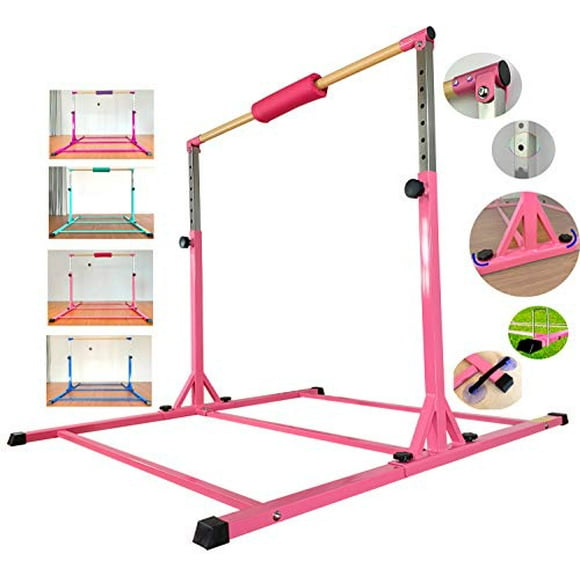 MARFULA Adjustable Gymnastics Bar Kip Bar with Fiberglass Rail & 304 Stainless Steel Arms for Kids and Gymnast Exercise Home and Gym Club Use