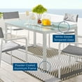 thumbnail image 5 of Modway Raleigh 59" Outdoor Patio Aluminum Dining Table in White, 5 of 6