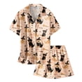 thumbnail image 4 of CAIVO Girls Halloween 2 Piece Pajama Sets Short Sleeve Button Down Up Tops With Shorts And Pockets Cute Comfortable Sleepwear For Kids Pyjamas, 4 of 4