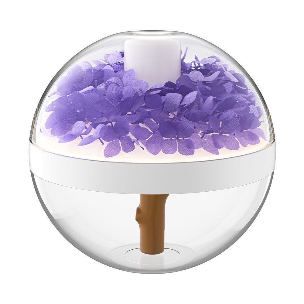 RAPOBRIX Preserved Flower Portable Humidifier - 270ml Cool Mist Essential Oil Diffuser with Night Light