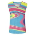 thumbnail image 4 of USSUMA Womens Plus Savings Tops and T-Shirts - V Neck Tank Tops for Women Cute Summer Plus Size Tank Tops Colorful Print Sleeveless Tshirt Casual Loose Comfy Tank Tops 2022 Beach, 4 of 5