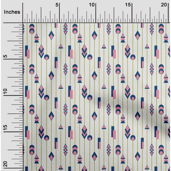 oneOone Viscose Jersey Fabric Stripe & Geometrical Shapes Geometric Decor Fabric Printed BTY 60 Inch Wide