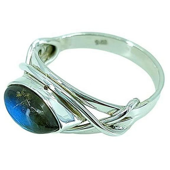 Navya Craft Labradorite Marquise 925 Sterling Silver Handmade Women Statement Ring Size 6.5