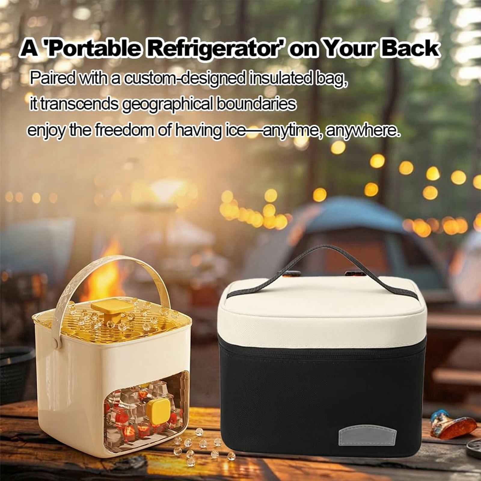 48 Ice Cube Maker with Easy Pres Double-Layer Ice Maker Set with Storage Container Press-Release Lid Silicone Ice Trays Portable Ice Storage System for Home Use 48 Cube Double-Deck Portable