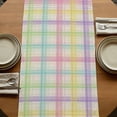 thumbnail image 5 of Table Runners 90 Inches Long Dress Scarves, Colorful Grid Plaid Farmhouse Coffee/Dining/Kitchen Table Runner for Living Room, Country Vintage Simple Geometric 13x90 Inch, 5 of 9