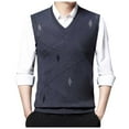 thumbnail image 2 of uikmnh Men's Sweaters Men's Knitted V-Neck Sleeveless Padded Sweater Vest for Modern Casual Style and Everyday Comfort Size:XL, 2 of 9