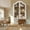 White Grain, variant on 31.5×23.6" Arched Bathroom Wall Cabinet with Glass Doors, Wall Mounted Display Cabinet with Adjustable Shelves, Hanging Storage Cabinet for Kitchen, Living Room