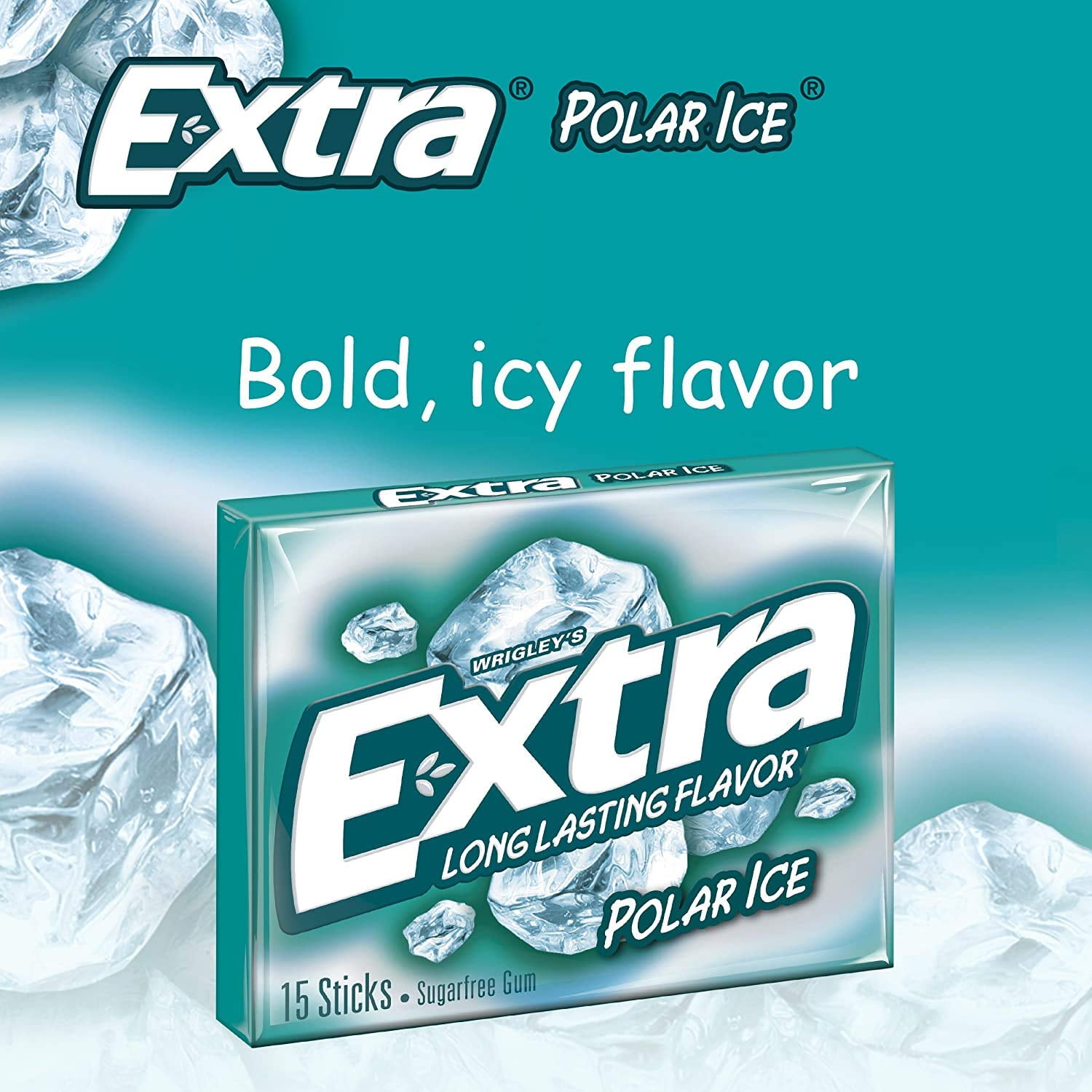 EXTRA 35 Gum POLAR ICE Sugar Free Chewing Gum Mega Pack, 35 Stick (Pack of 6)